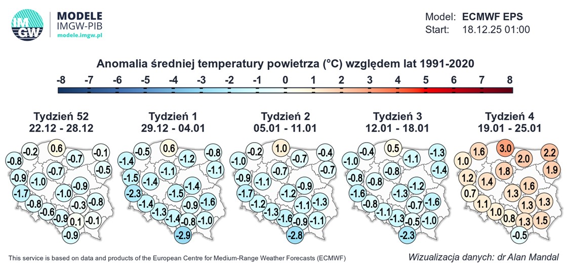 Kolejne tygodnie zapowiadają się w Polsce chłodniej niż zwykle
