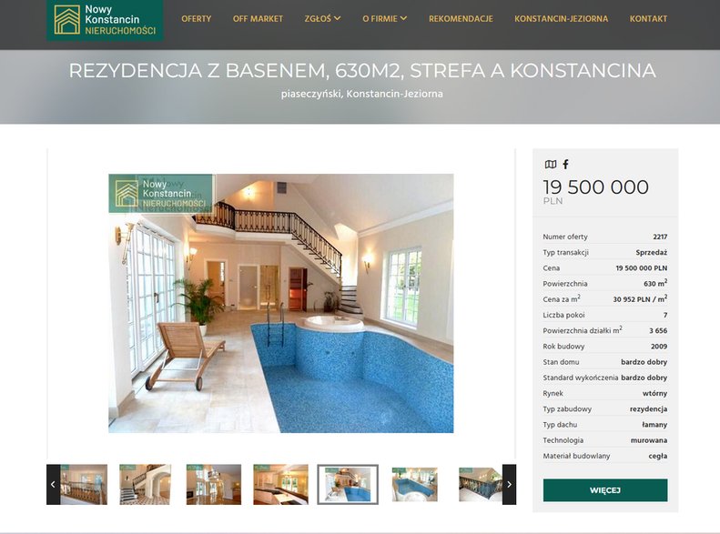 Rezydencja Tomasza Lisa ponownie wystawiona na sprzedaż