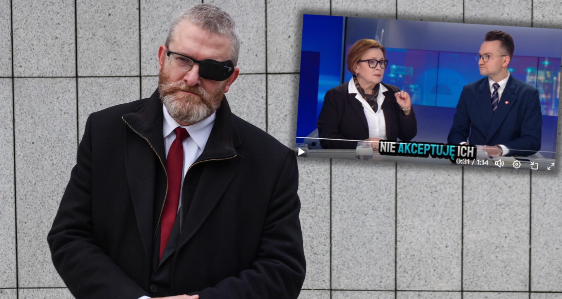 Grzegorz Braun, na screenie Anna Zalewska i Adrian Witczak (Screen: Twitter/AGozdyra)