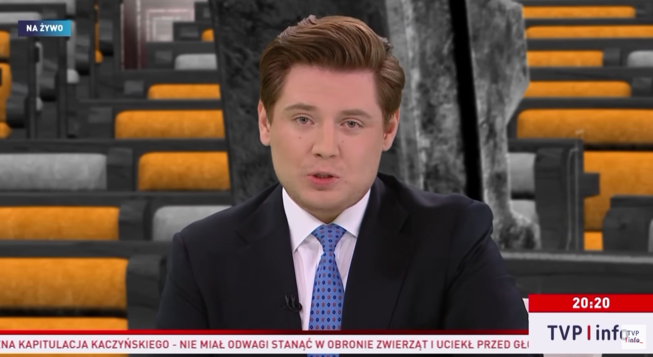 Mateusz Dolatowski (Kadr z programu "Bez trybu" w TVP Info)