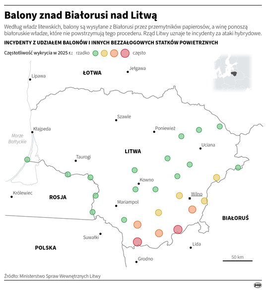 To tam odkryto balony meteorologiczne z Białorusi
