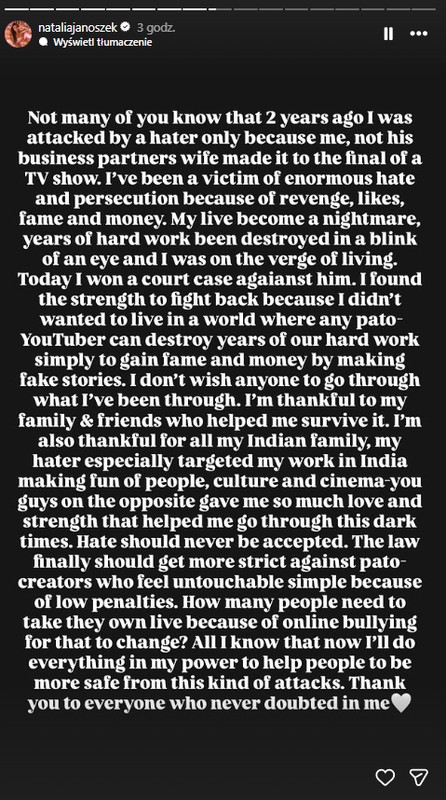 Natalia Janoszek na Instagramie