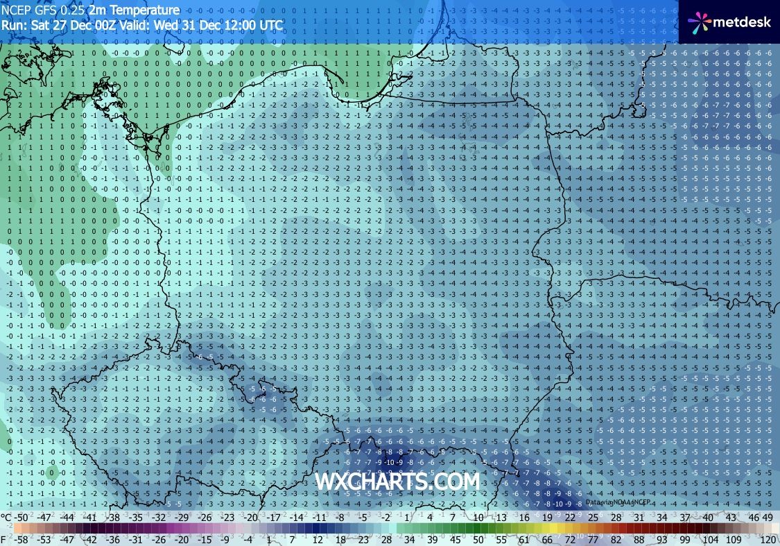 W Sylwestra zapanuje całodobowy mróz