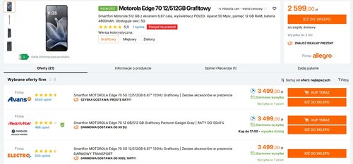 Motorola Edge 70 Ceneo