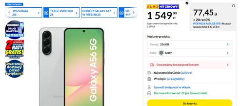 Samsung Galaxy A56 5G 256 GB promocja RTV EURO AGD
