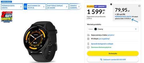 Garmin Venu 3 promocja sponsor rtv euro agd