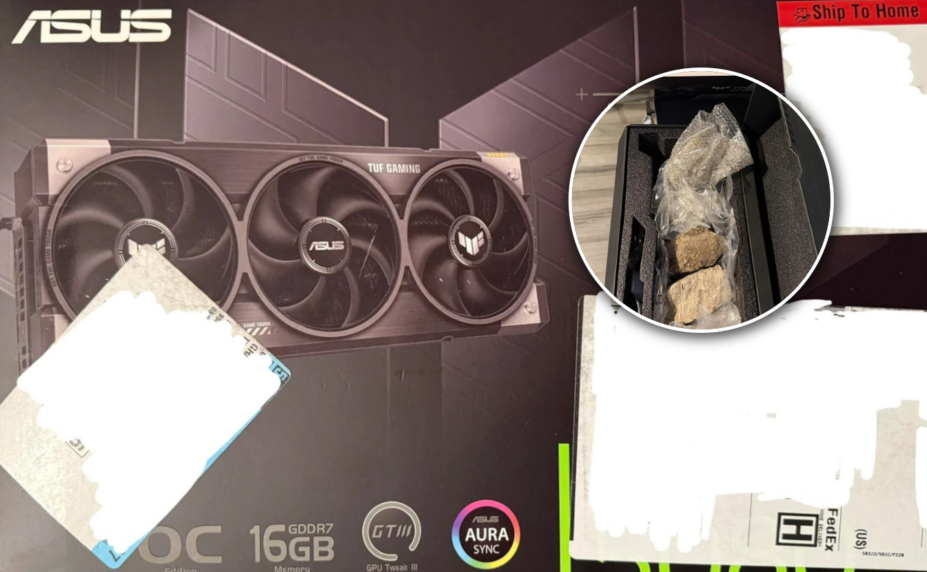 Kupił kartę GeForce RTX 5080. W pudełku znalazł... kamienie