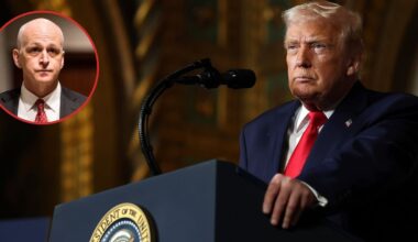 Donald Trump na Florydzie, 22 grudnia 2025 r.; w kółku: demokrata Adam Smith