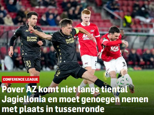 AD.nl w zaskakujący sposób pisze o meczu AS - Jagiellonia