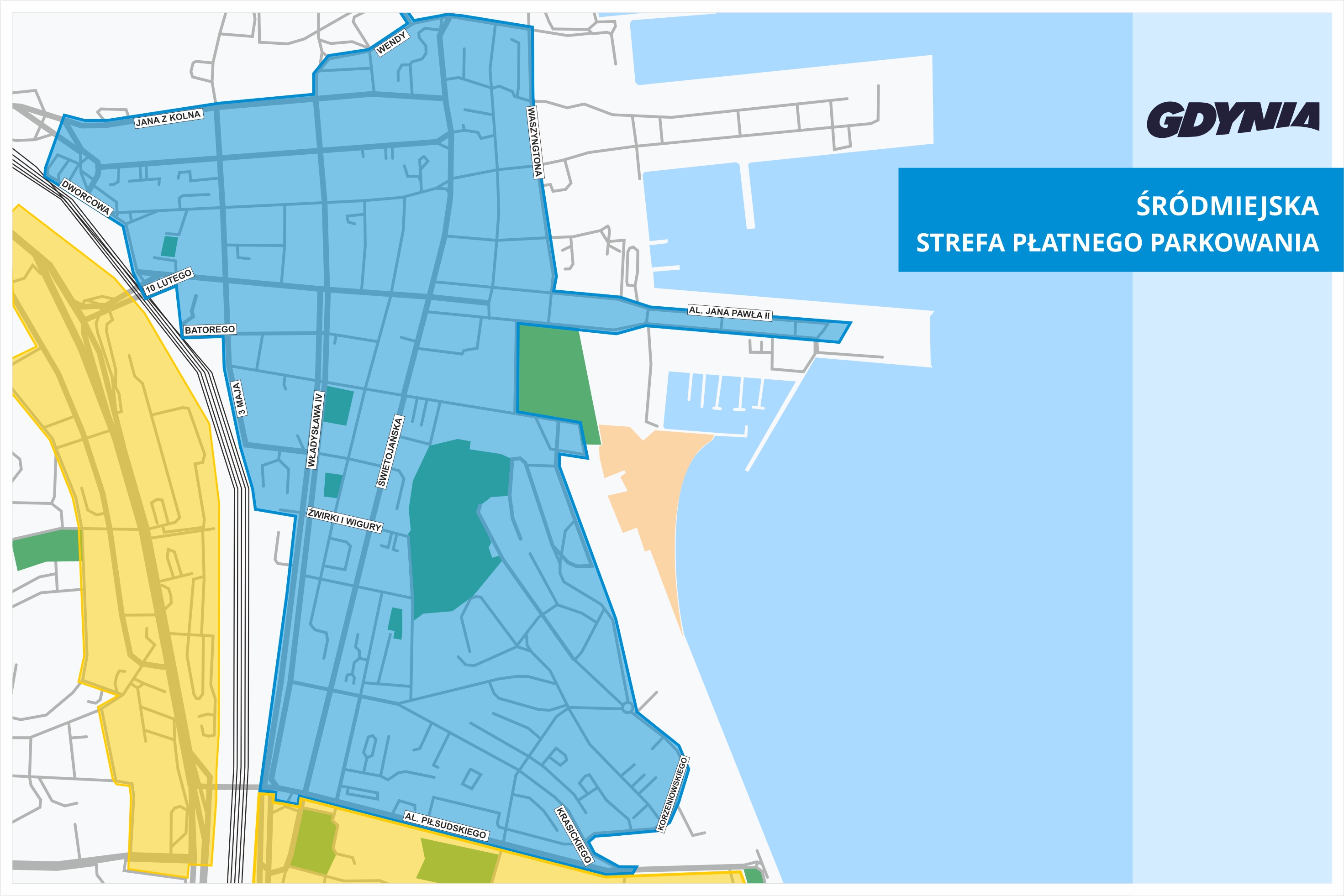 Strefa Płatnego Parkowania w Gdyni – obszar Śródmieście, obowiązuje od 07.01.26 r.