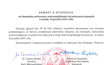 Archidiecezja Katowicka - Dyspensa w piątek 26 grudnia