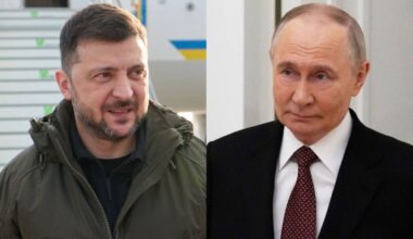 Prezydent Ukrainy Wołodymyr Zełenski i prezydent Rosji Władimir Putin.