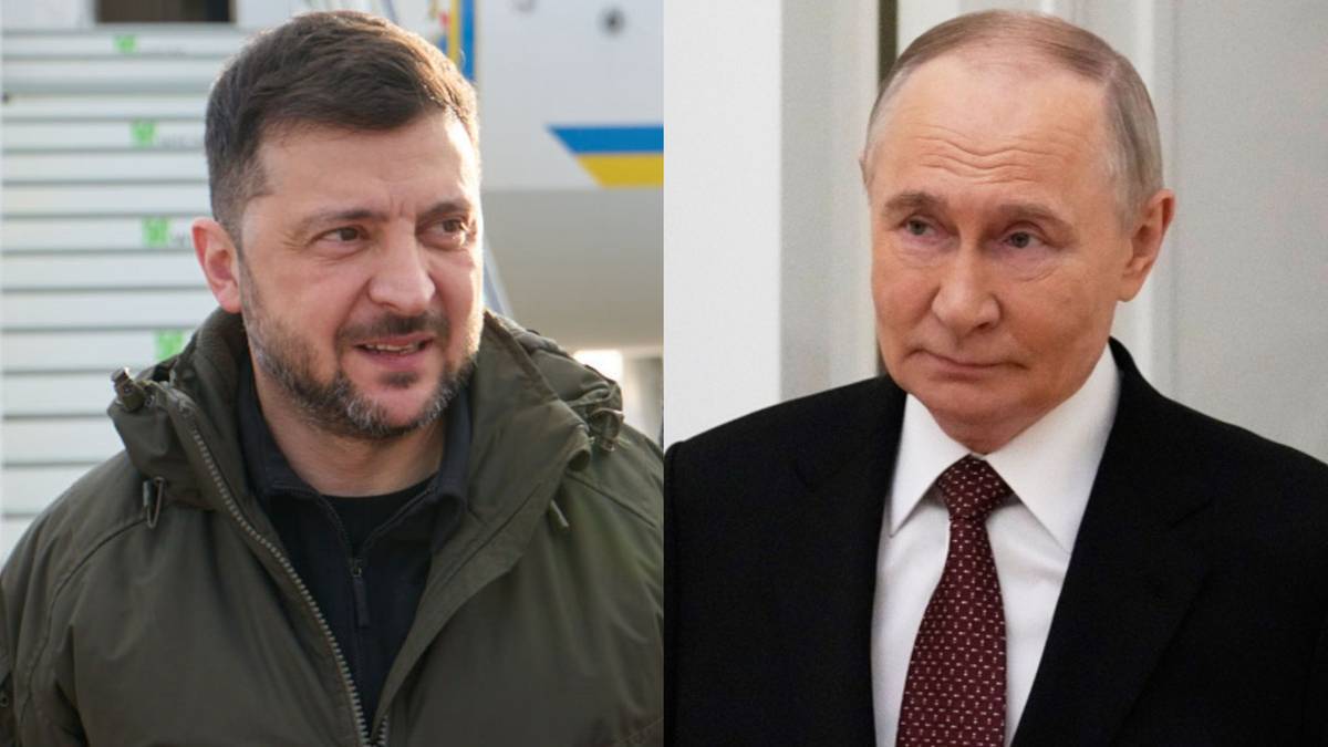 Prezydent Ukrainy Wołodymyr Zełenski i prezydent Rosji Władimir Putin.