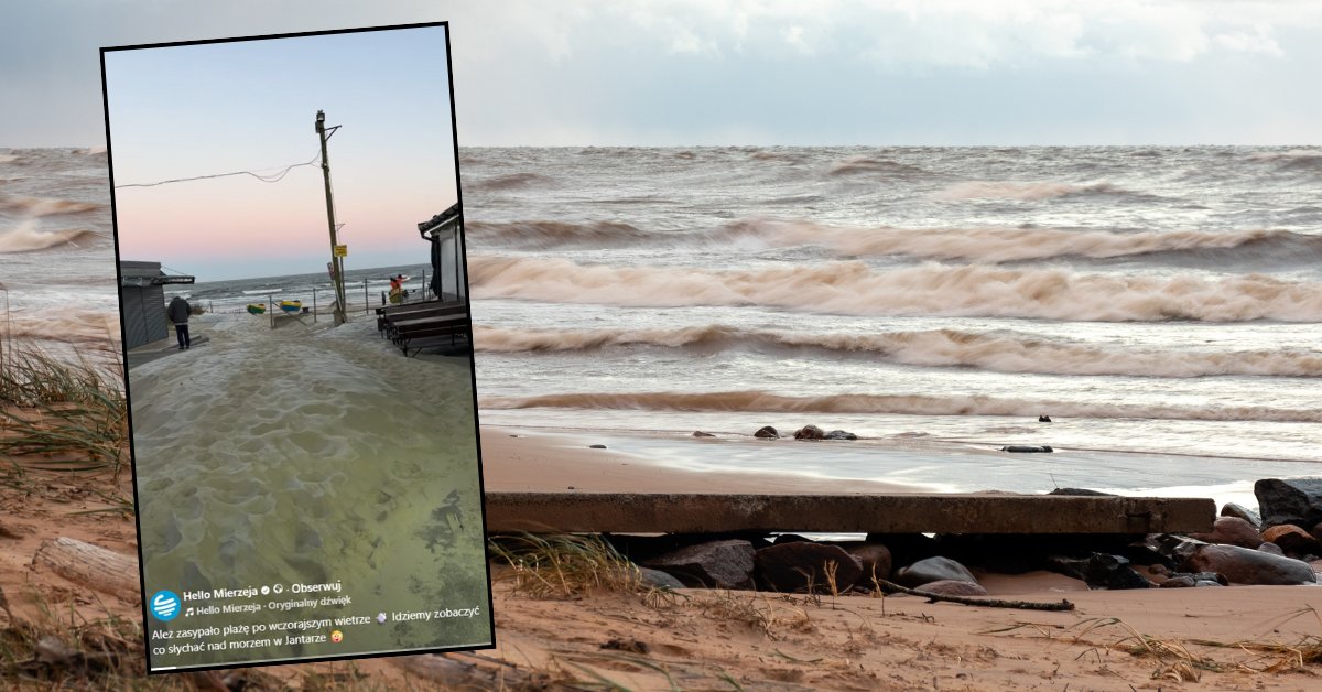 Pokazali nagranie z Jantaru. "Natura bierze swoje". Takie zjawisko jest niezwykle rzadkie