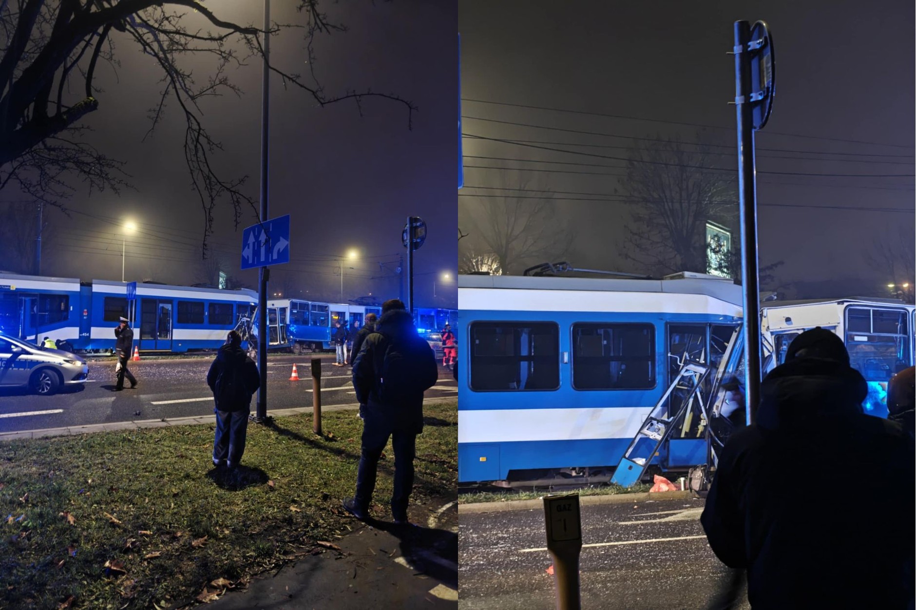 Zderzenie dwóch tramwajów w Krakowie