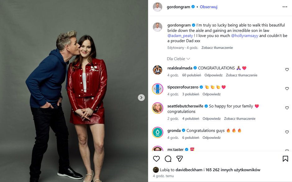 Gordon Ramsay na Instagramie