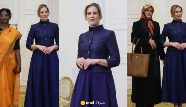 Marta Nawrocka na spotkaniu z ambasadorkami w Pałacu Prezydenckim. Zabrała głos