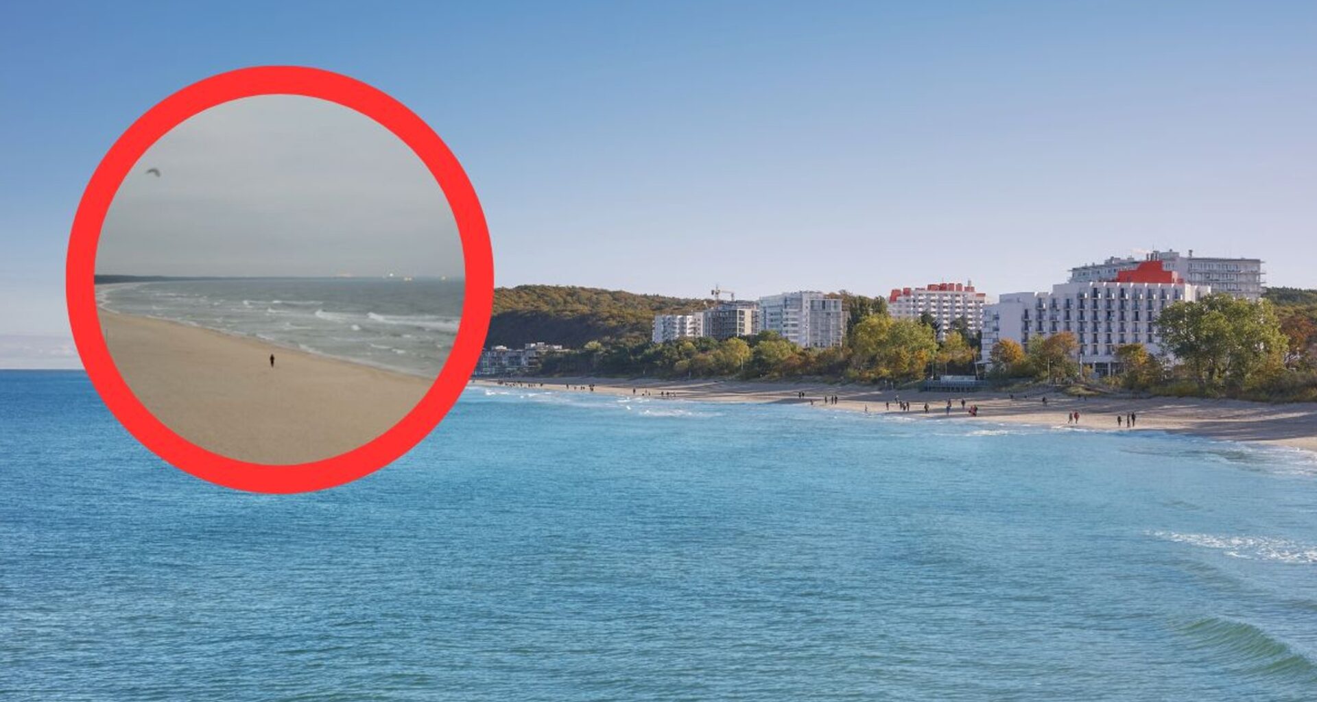 Tak wyglądała plaża w Międzyzdrojach po 8 rano w drugi dzień świąt (screen: webcamera.pl)