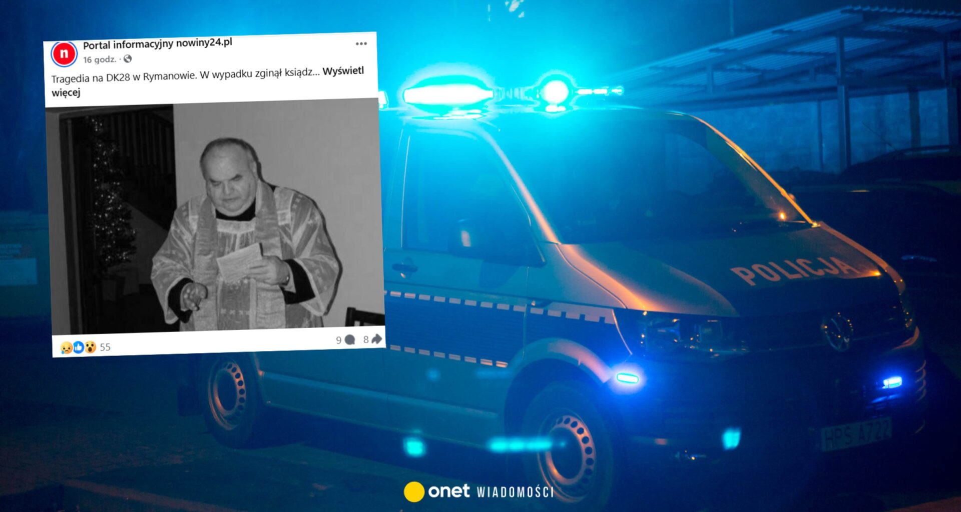 Tragiczny wypadek w Rymanowie. Nie żyje ksiądz Józef Kasperkiewicz