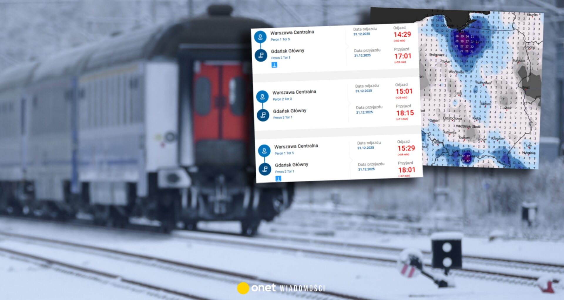 Potężne utrudnienia na kolei. Wstrzymany ruch pociągów w Nidzicy [RELACJA NA ŻYWO] - Onet Wiadomości