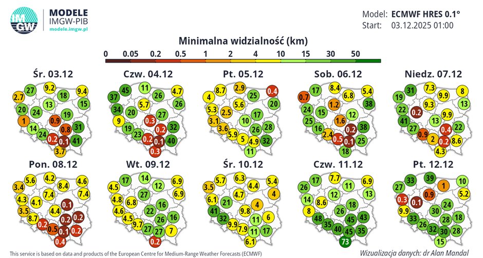 Kolejne dni również będą przynosić mgły, ale na coraz mniejszym obszarze Polski