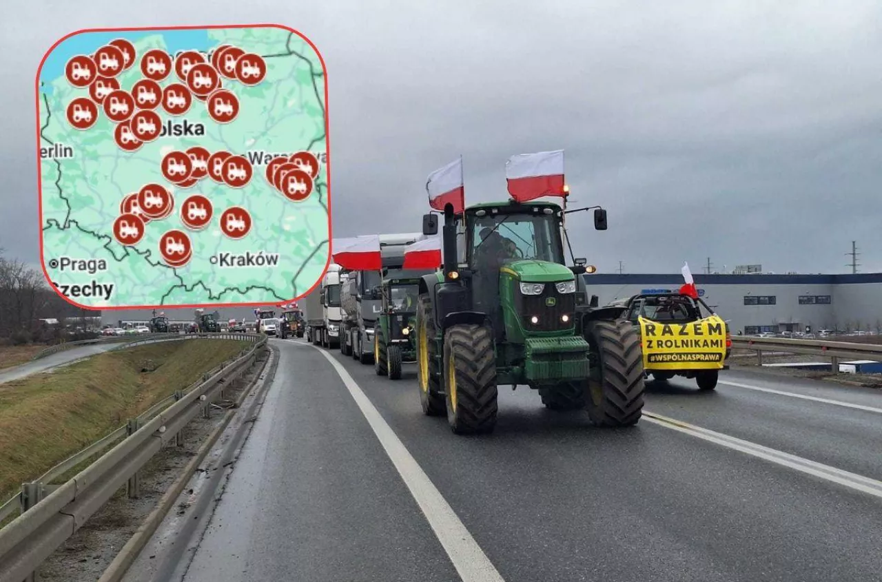 Akcja rolników 30 grudnia. Sprawdź, gdzie staną ciągniki [MAPA]