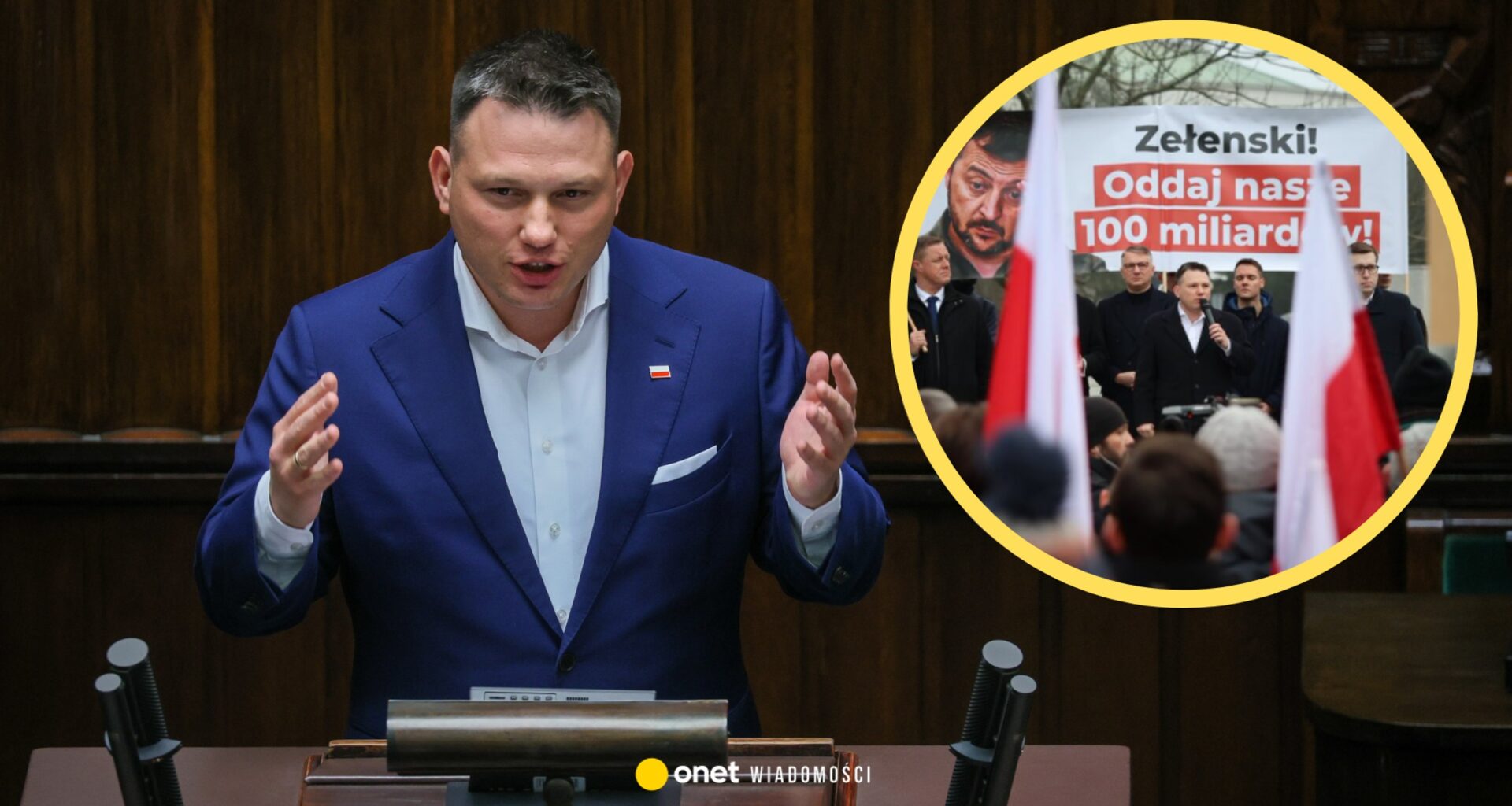 Sławomir Mentzen ostro o wizycie prezydenta Ukrainy. Ma żal do polityków