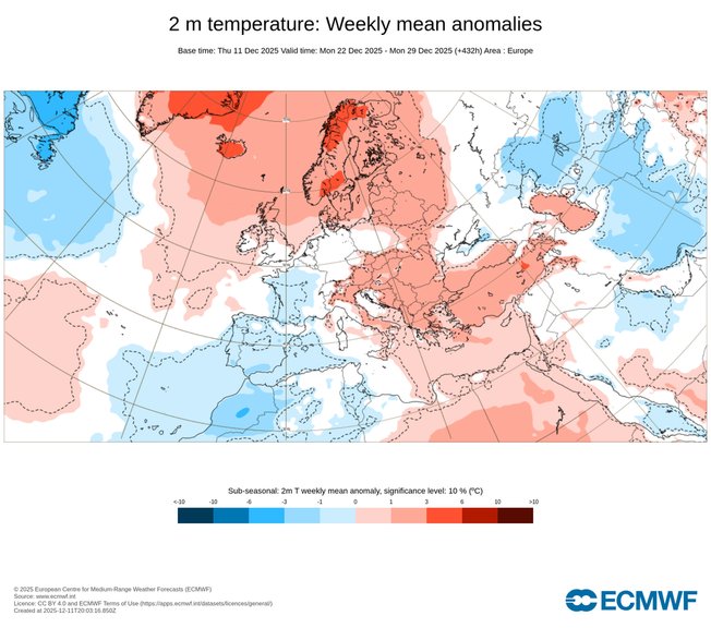 W okresie świątecznym do naszej części Europy ma napłynąć chłodniejsze powietrze
