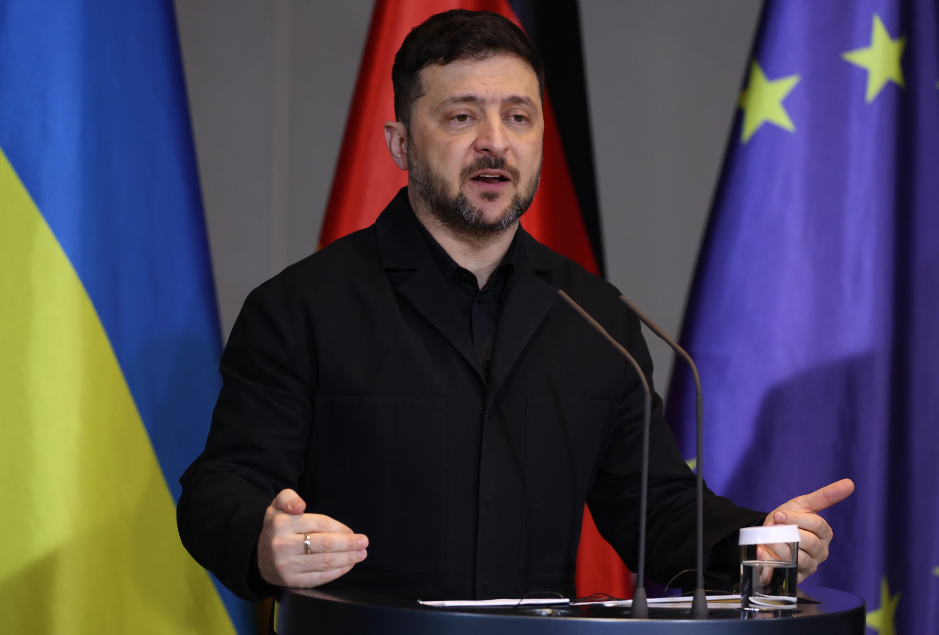 Wołodymyr Zełenski w Berlinie, 15 grudnia 2025 r.