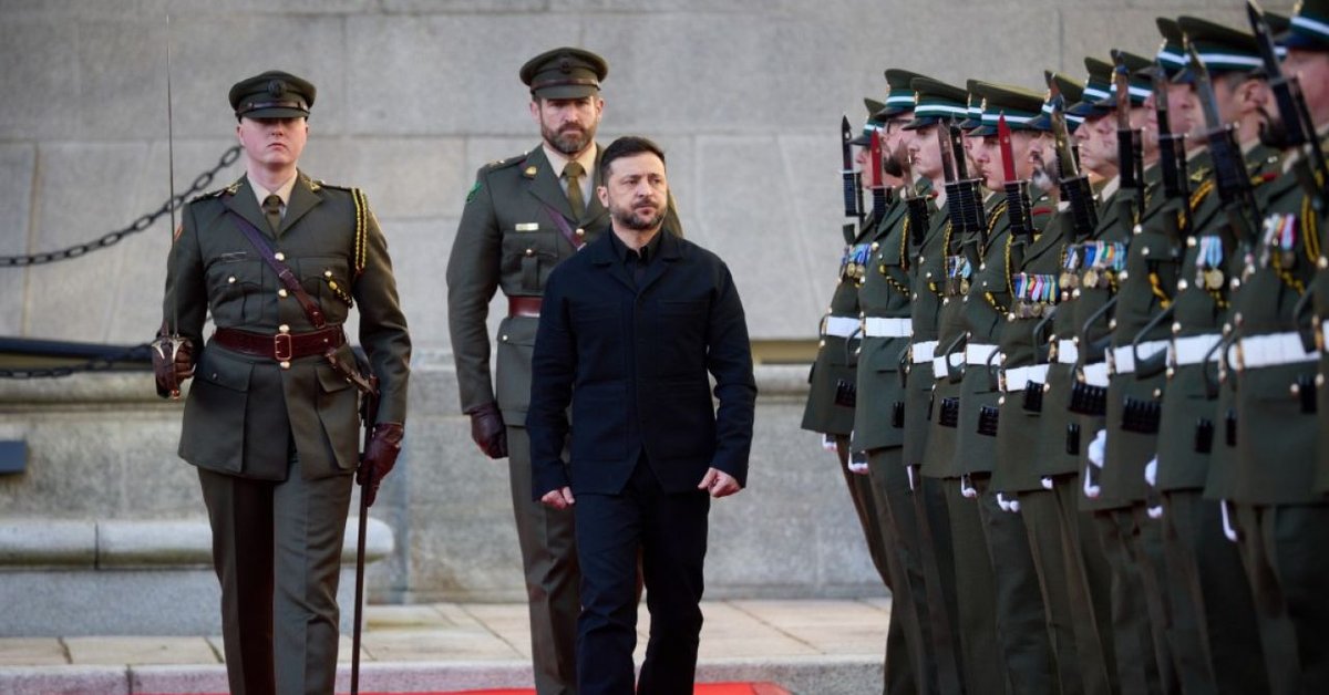 Ostatecznie, wizyta prezydenta Ukrainy Wołodymyra Zełenskiego w Irlandii przebiegła bez zakłóceń. Zdj. president.gov.ua