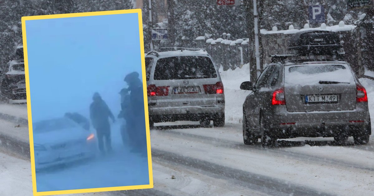 Wypadek na S7 koło Mławy. Groźne zderzenie i utrudnienia przez śnieżycę