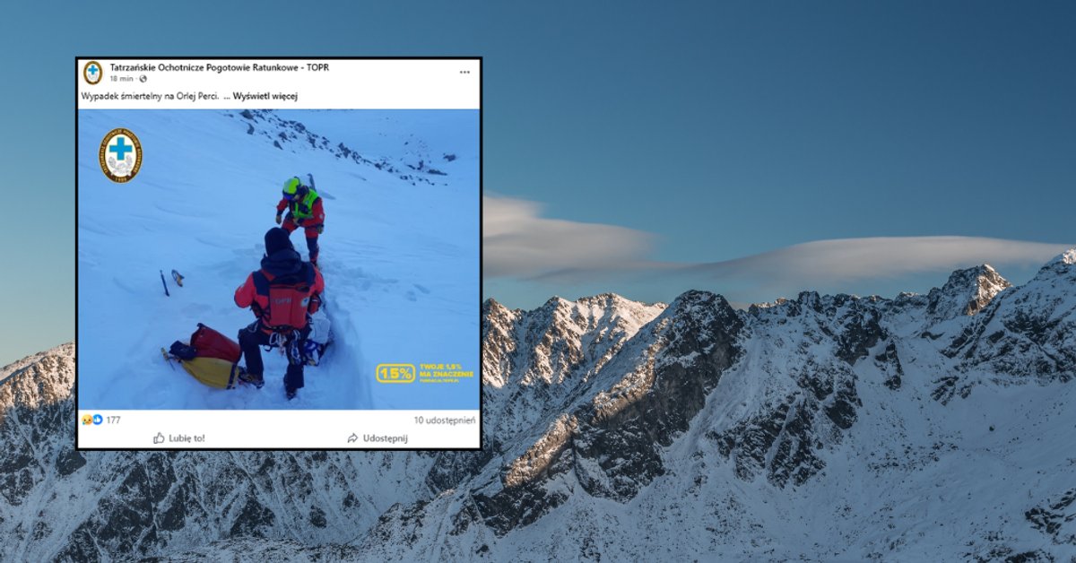 Śmiertelny wypadek na Orlej Perci. Nie żyje młody turysta - Onet