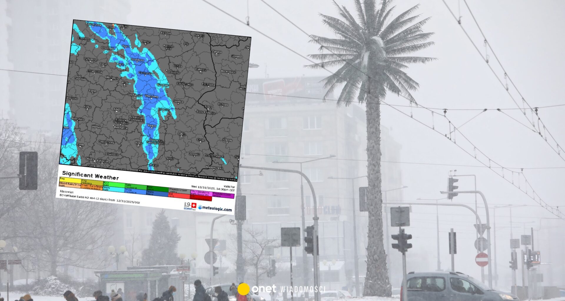 Silna śnieżyca z północy zmierza na Warszawę. Wiemy, kiedy uderzy