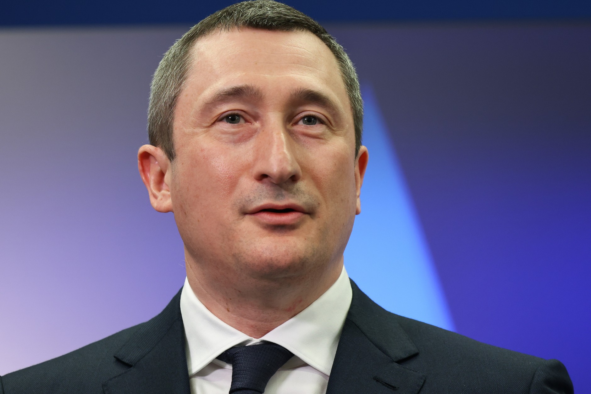 Ówczesny wicepremier Ukrainy Ołeksij Czernyszow podczas konferencji prasowej na temat polsko-ukraińskich relacji gospodarczych, Warszawa, 13 marca 2025 r.