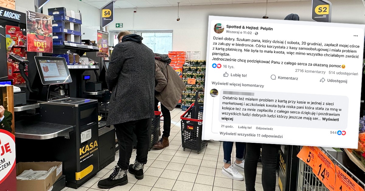 Niezwykłe sceny w Biedronce w Pelplinie. Klient zrobił coś niesamowitego