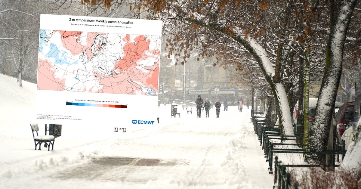 Jest możliwy termin powrotu zimowej pogody do Polski (screen: ecmwf.int)