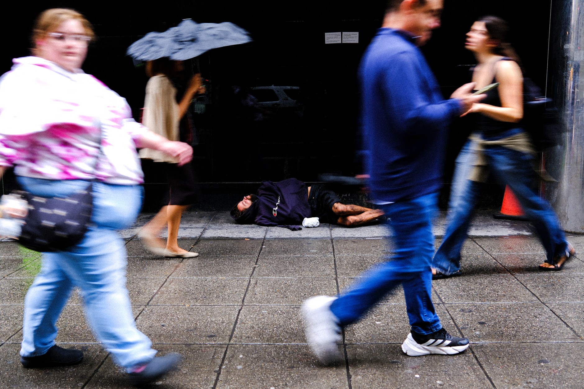 Osoba w kryzysie bezdomności w Nowym Jorku
