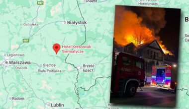 Nocny pożar hotelu w Siemiatyczach. Płomienie było widać z daleka [WIDEO] - Onet