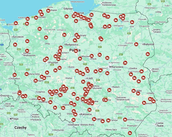 Mapa protestów rolników 30 grudnia 2025