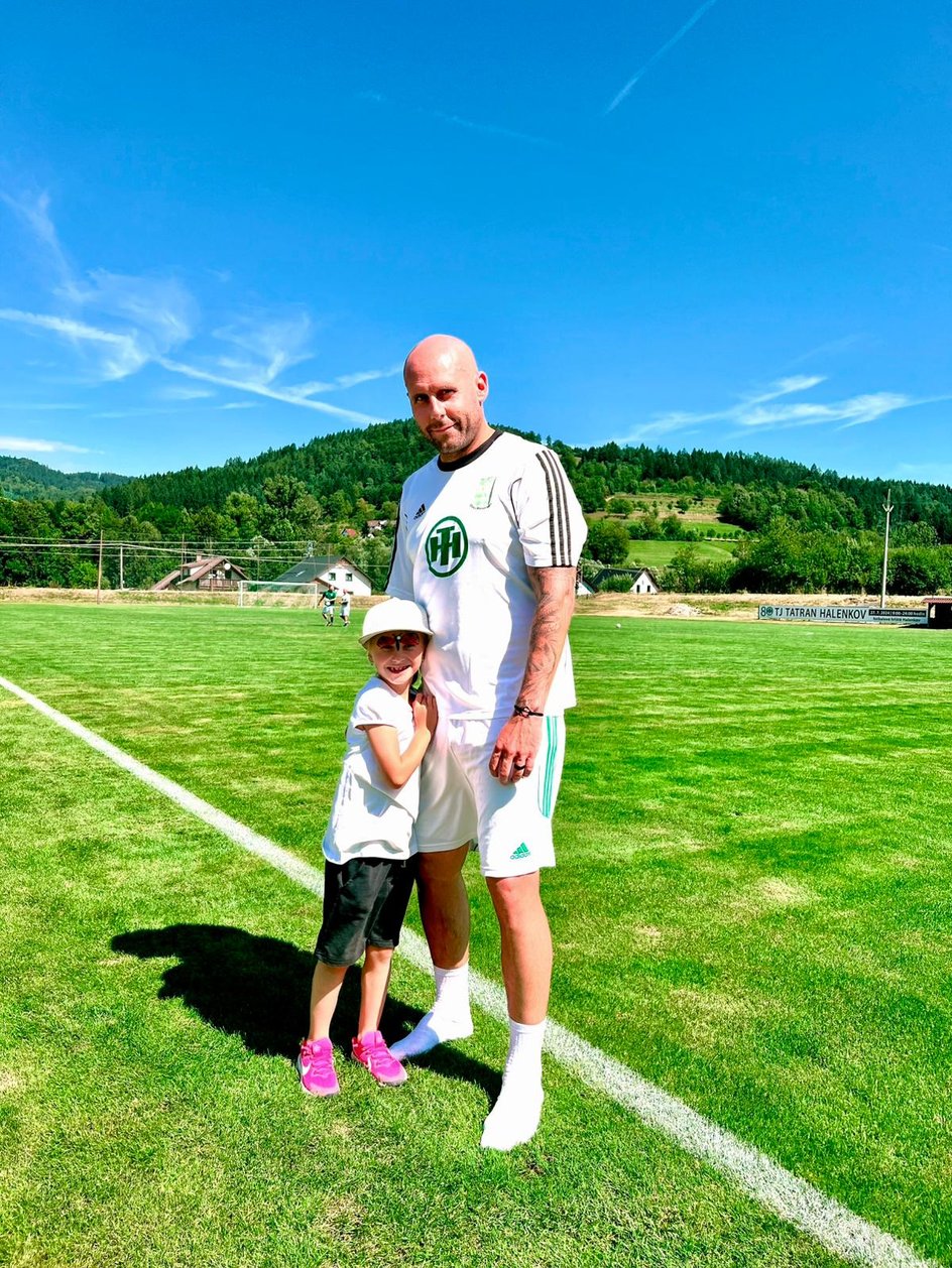 Michal Hubnik z córką.