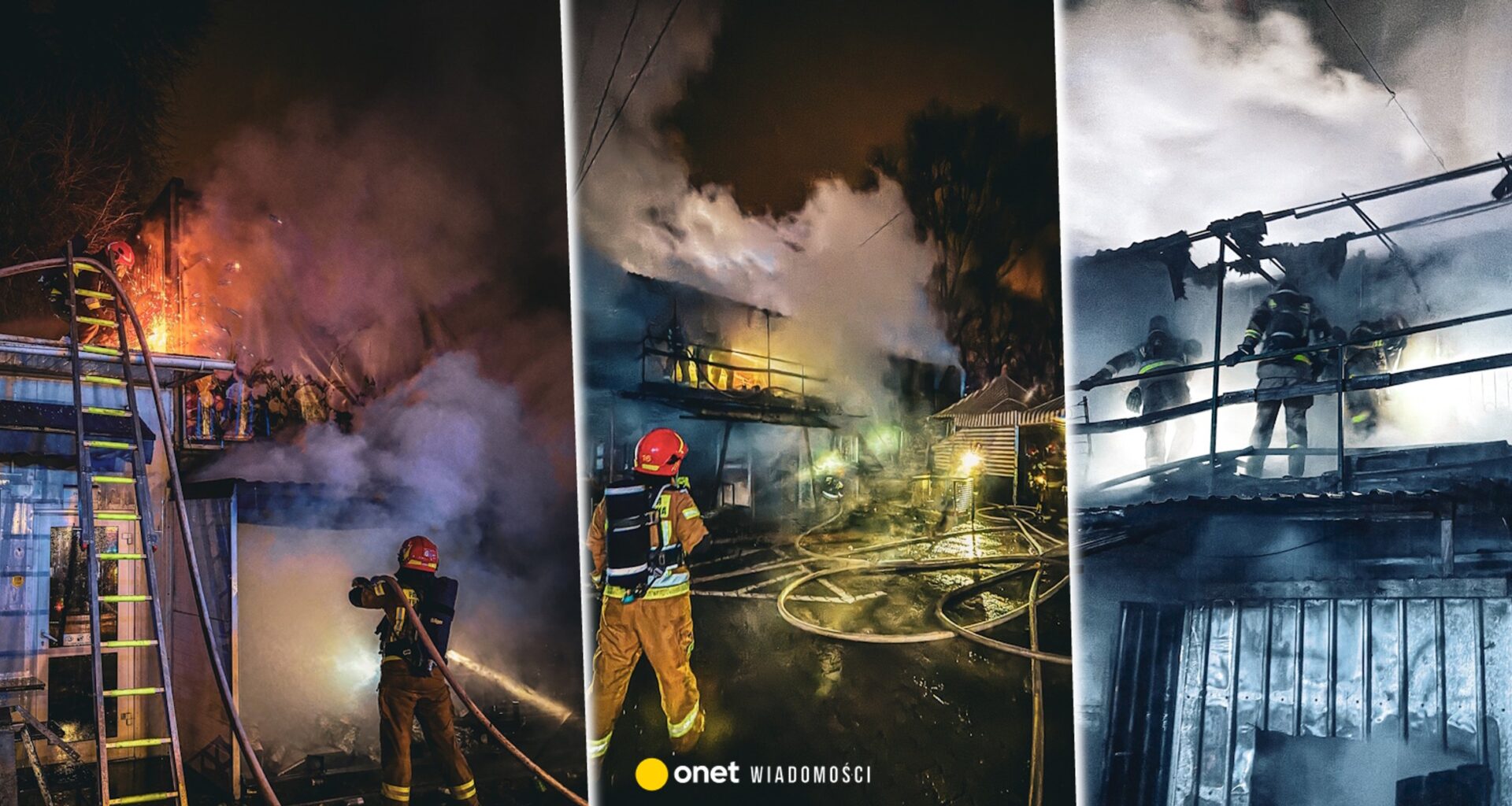 Pożar targowiska na Bakalarskiej w Warszawie. Apel do mieszkańców - Onet Wiadomości