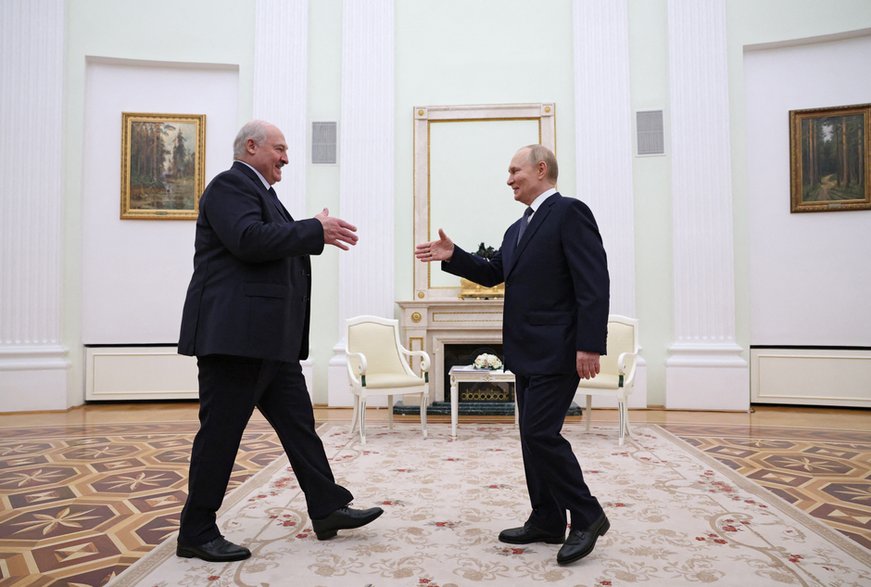 Prezydent Białorusi podczas spotkania z Władimirem Putinem w Moskwie 