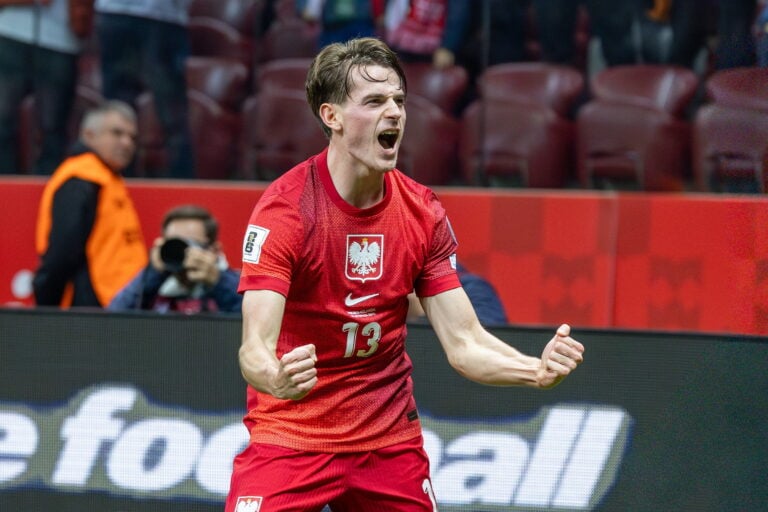 Jakub Kamiński po golu z Holandią