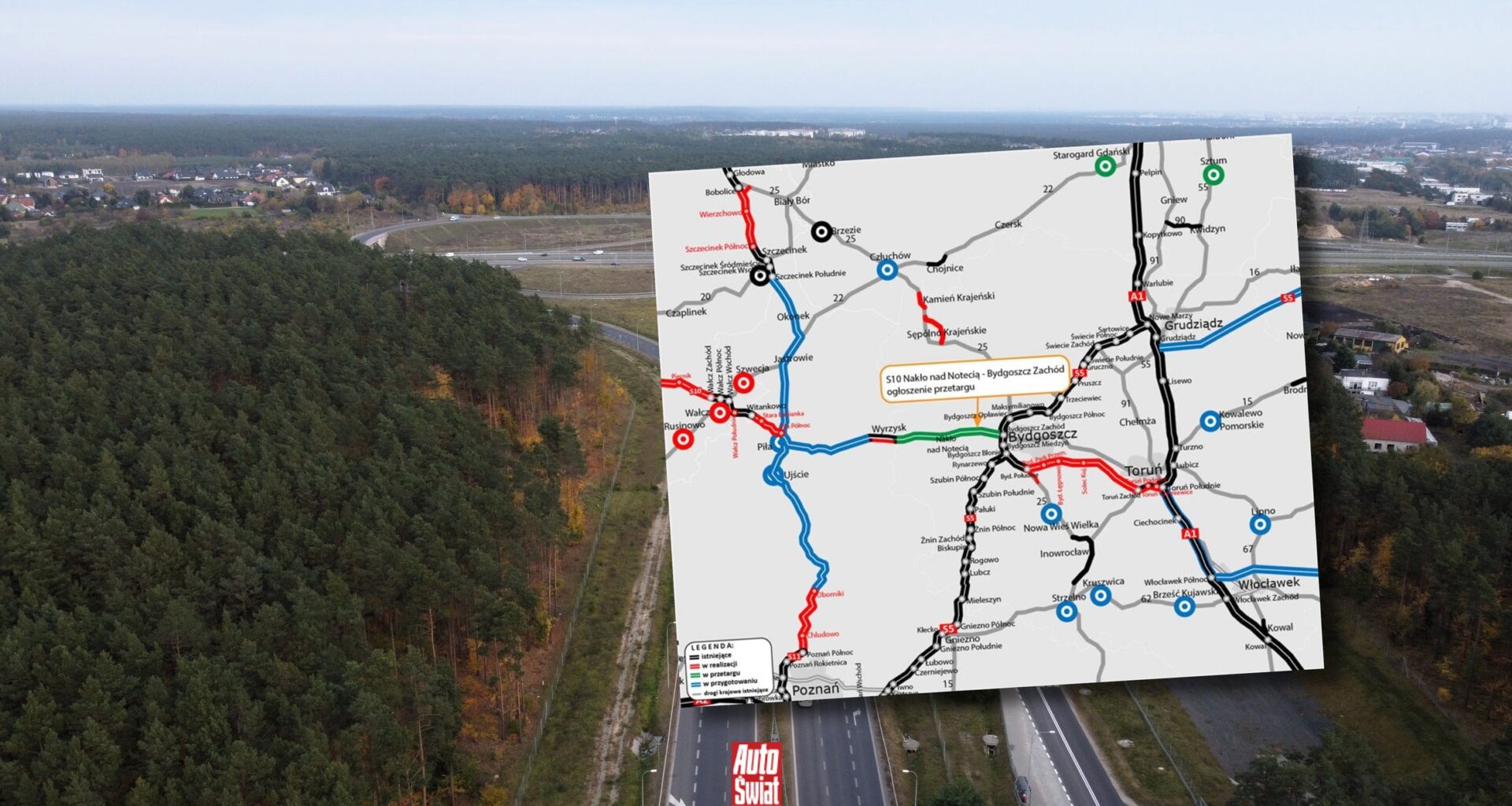 Droga S10 Bydgoszcz - Nakło nad Notecią w przetargu. Kiedy planowane oddanie?