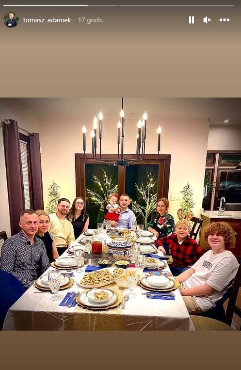 Tomasz Adamek podczas świątecznego obiadu w USA