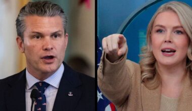 Sekretarz Obrony USA Pete Hegseth (L) i rzeczniczka Białego Domu Karoline Leavitt