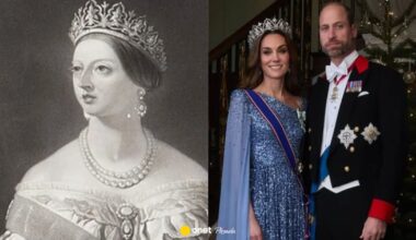 Kate w tiarze, która miała przynosić pecha. Birmańskie rubiny dodano w 1902 r.