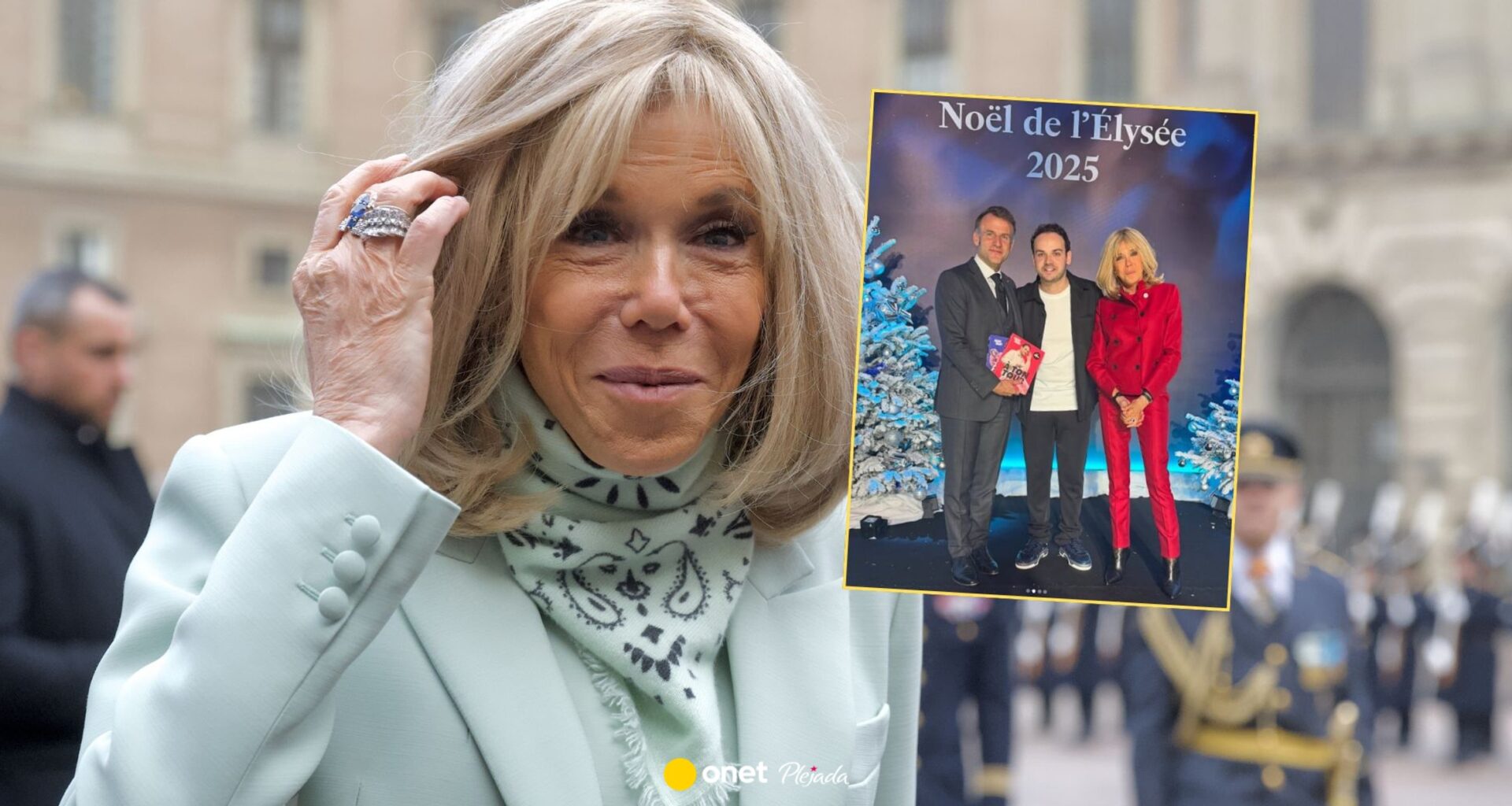 Brigitte Macron w krwistej czerwieni. Rozpoczęła święta w Pałacu Elizejskim