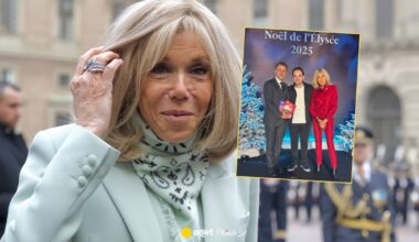 Brigitte Macron w krwistej czerwieni. Rozpoczęła święta w Pałacu Elizejskim