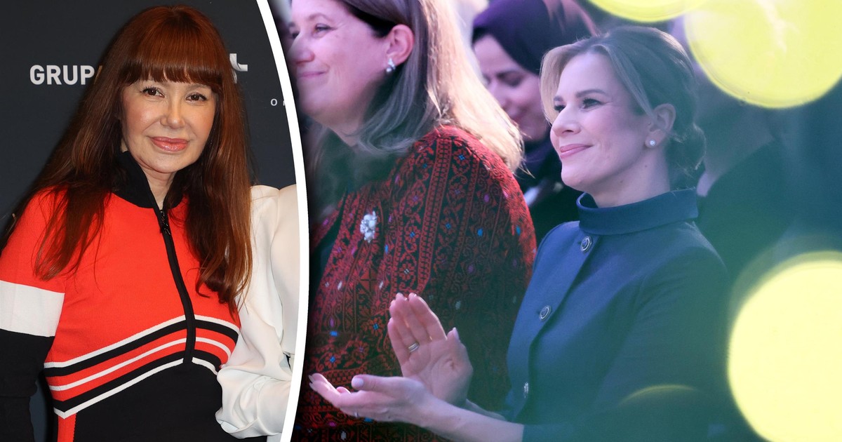 Marta Nawrocka na spotkaniu z ambasadorkami. Stylistka przecierała oczy